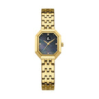Elegant gold octagonal wristwatch with a dark mother-of-pearl dial and B logo.